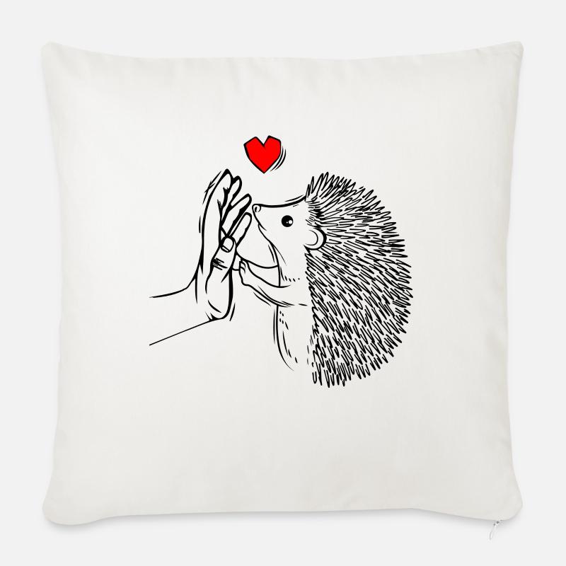Igel - Sofakissen mit Füllung 45 x 45 cm - Naturweiß 