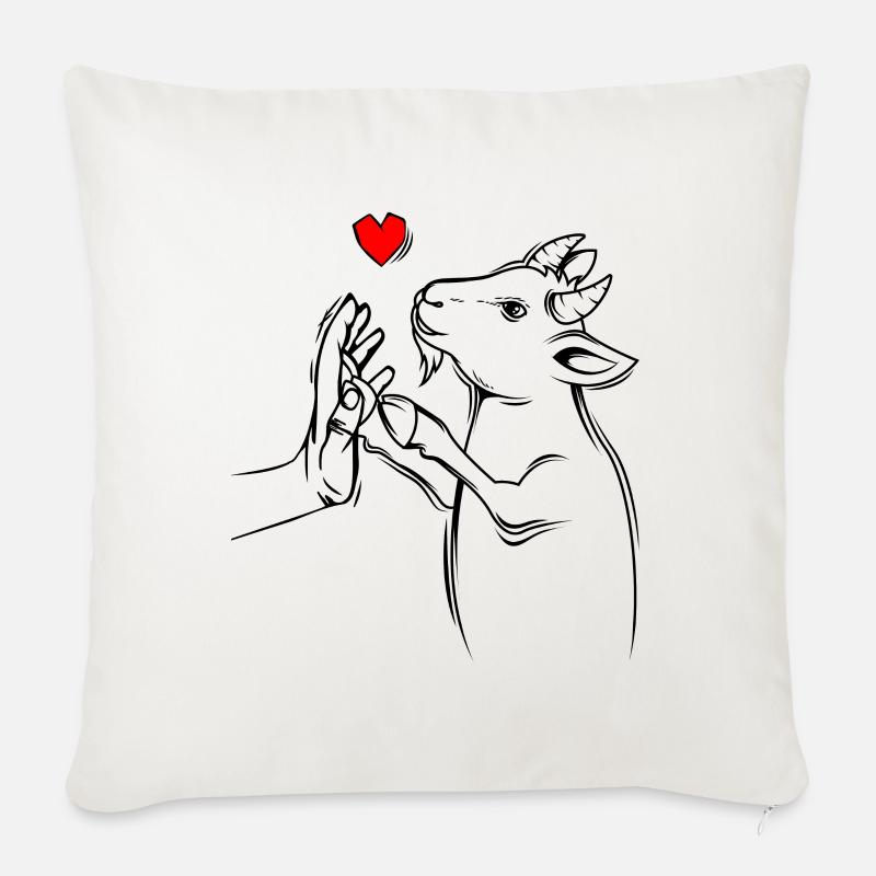 Ziege - Sofakissen mit Füllung 45 x 45 cm - Naturweiß 