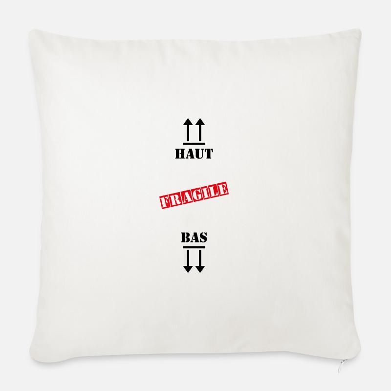 haut bas - Coussin et housse de 45 x 45 cm - blanc nature
