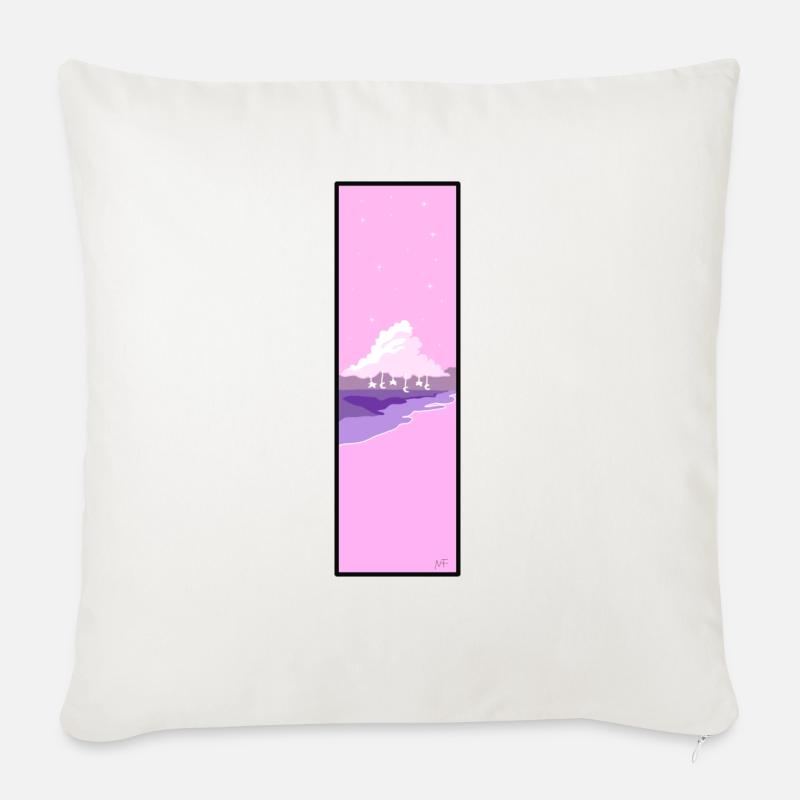 Pinker Strand - Sofakissen mit Füllung 45 x 45 cm - Naturweiß 