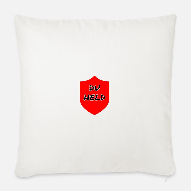 Du Held Schild - Sofakissen mit Füllung 45 x 45 cm - Naturweiß 