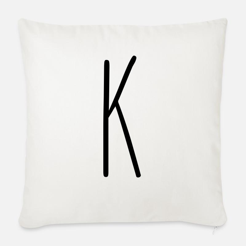lettre K comme… - Coussin et housse de 45 x 45 cm - blanc nature
