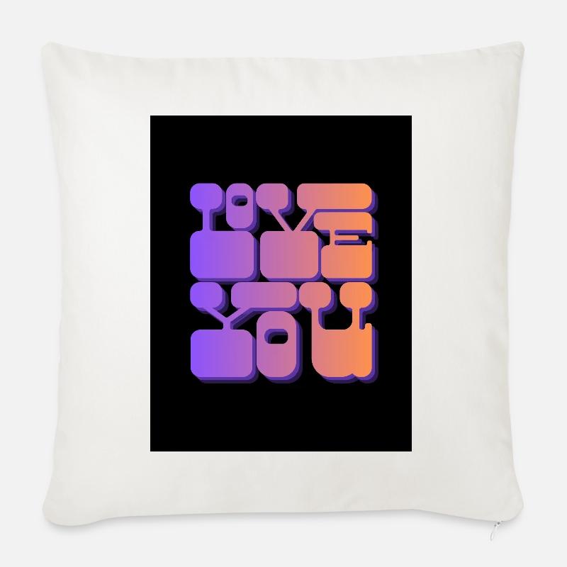 Liebe dich - Sofakissen mit Füllung 45 x 45 cm - Naturweiß 