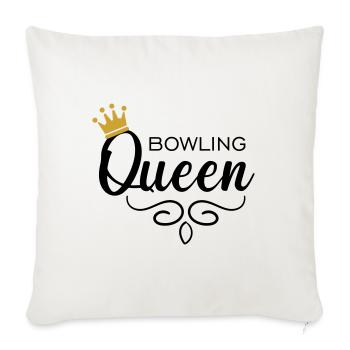 Reine du bowling - Coussin et housse de 45 x 45 cm - blanc nature - Devant