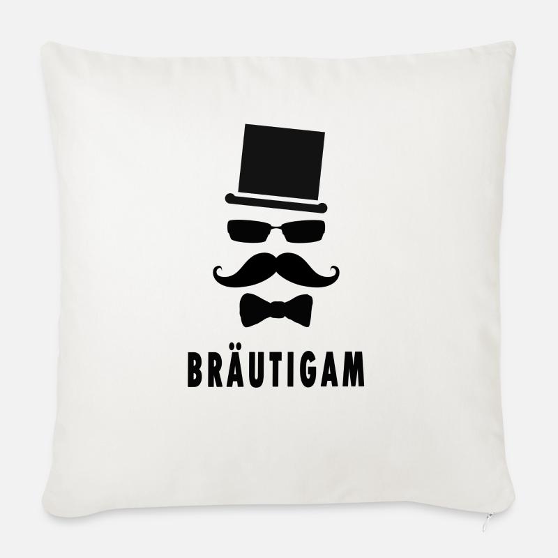 Bräutigam Hochzeit Ehe - Sofakissen mit Füllung 45 x 45 cm - Naturweiß 