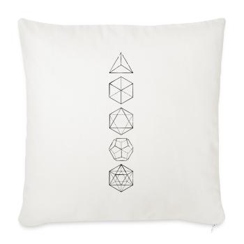 Solides de Platon, 5 éléments, géométrie sacrée, - Coussin et housse de 45 x 45 cm - blanc nature - Devant