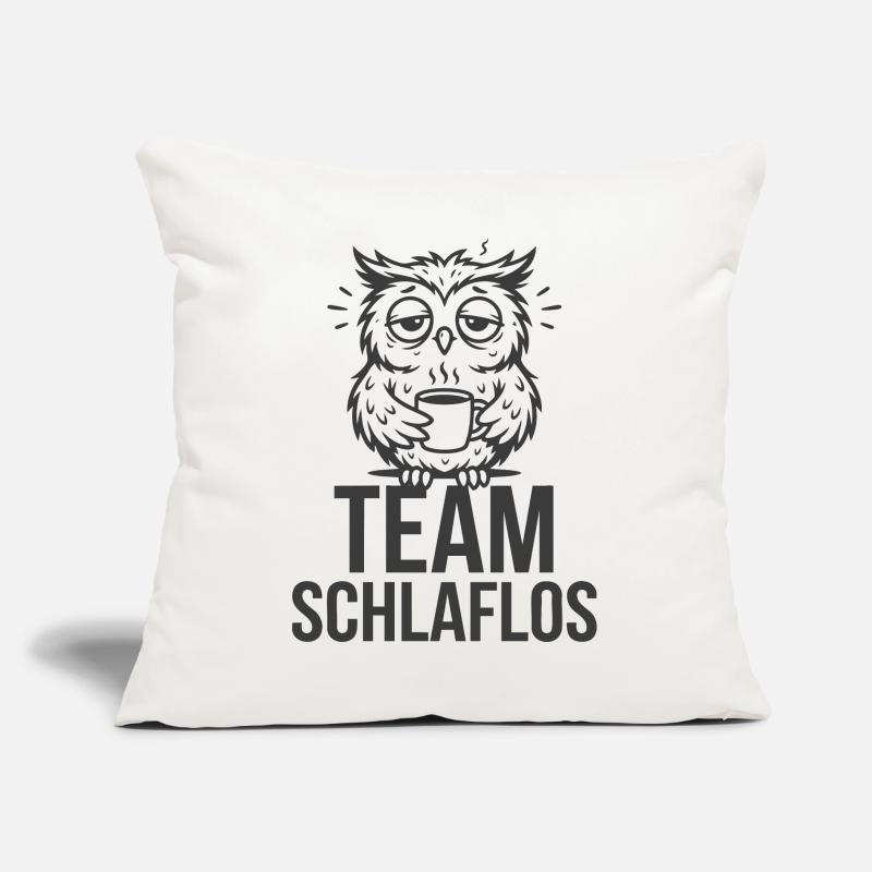 Team Schlaflos – Müde Eule Sofakissen mit Füllung 45 x 45 cm