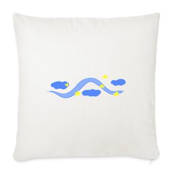 line stroke blue clouds sky night star - Sofa pillow with filling 45cm x 45cm - natural white - Front