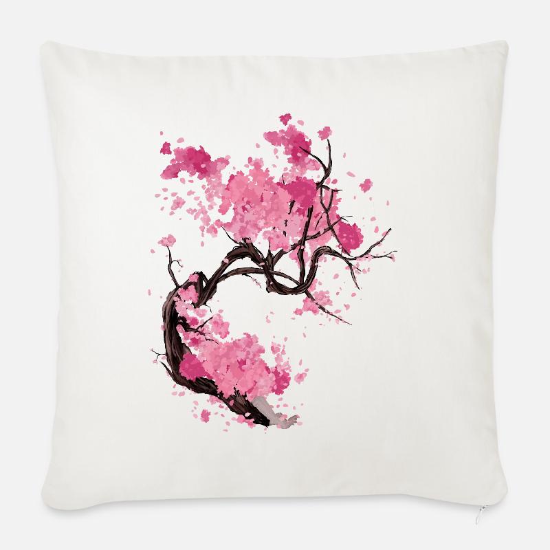Sakura-Baum - Sofakissen mit Füllung 45 x 45 cm - Naturweiß
