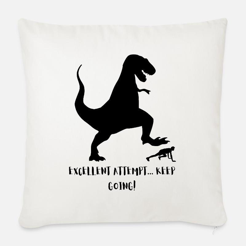 Dinosaur Workout | Continuer - Coussin et housse de 45 x 45 cm - blanc nature
