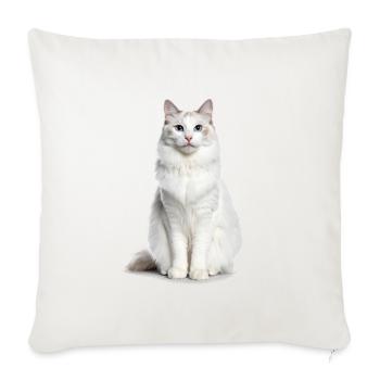 White Beautiful Cat – Good Pet Edition - Sofa pillow with filling 45cm x 45cm - natural white - Front