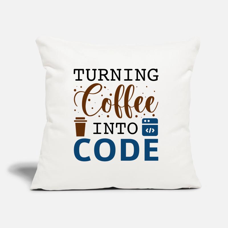 Turning Coffee Into Code Sofa pillow with filling 45cm x 45cm