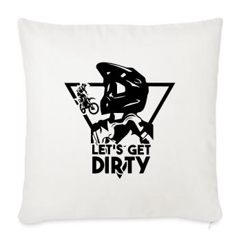 Moto cross - Coussin et housse de 45 x 45 cm - blanc nature - Devant