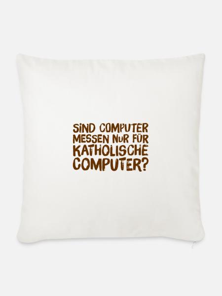 katholische Computer - Sofakissen mit Füllung 45 x 45 cm - Naturweiß