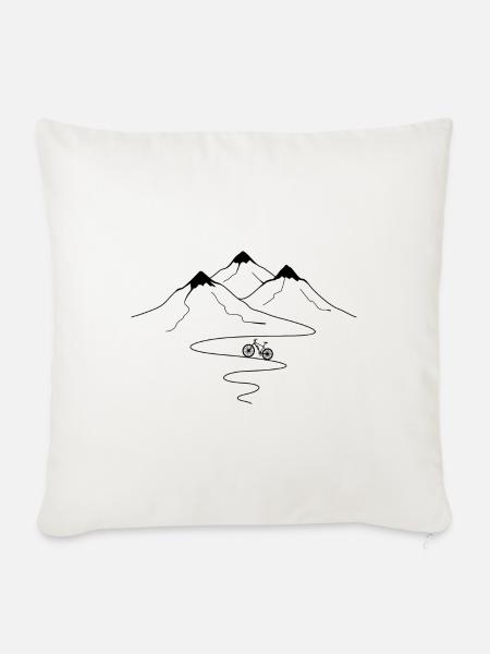 Bergwegkurven und ebike - - Sofakissen mit Füllung 45 x 45 cm - Naturweiß