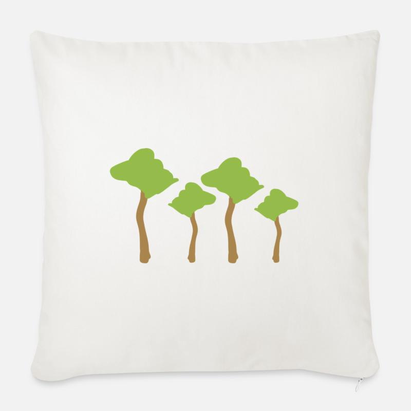 vier Bäume Baum Wald - Sofakissen mit Füllung 45 x 45 cm - Naturweiß 