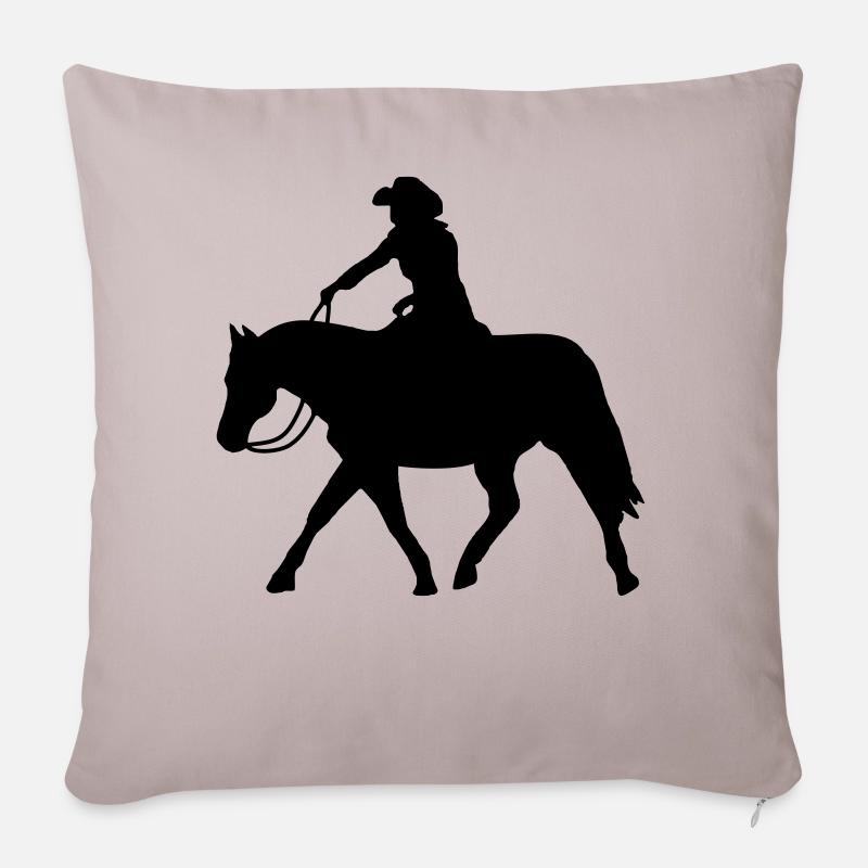 Ranch Riding extendet Trot - Sofakissen mit Füllung 45 x 45 cm - helles Taupe