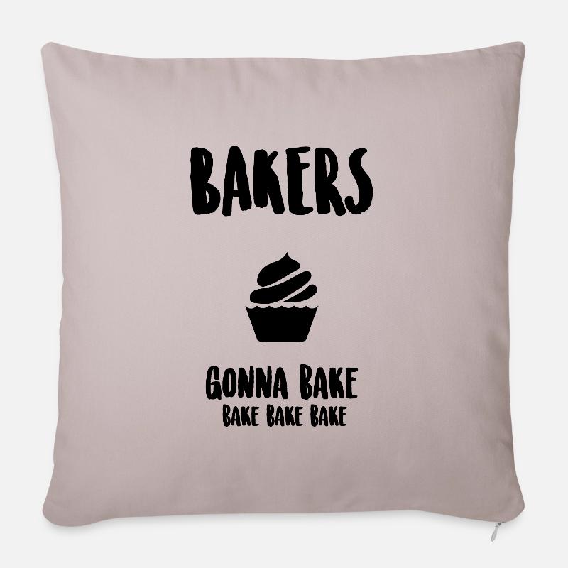 Bäcker werden backen backen backen backen backen b - Sofakissen mit Füllung 45 x 45 cm - helles Taupe
