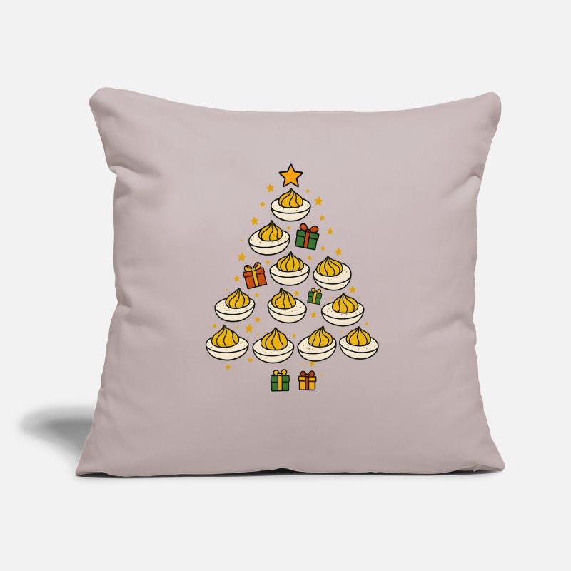 Deviled Egg Christmas Tree Funny Holiday Design Sofa pillow with filling 45cm x 45cm