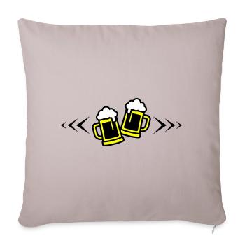 Bier Anstoßen Symbol Bierkrug - Sofakissen mit Füllung 45 x 45 cm - helles Taupe - Vorne