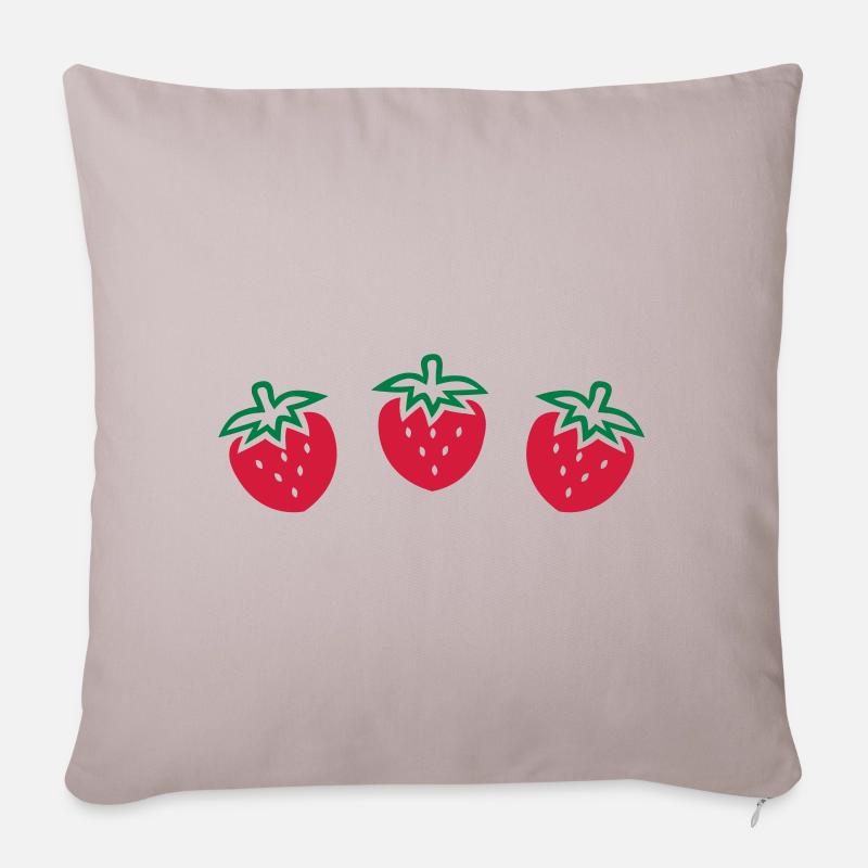 Fraise - Coussin et housse de 45 x 45 cm - taupe clair