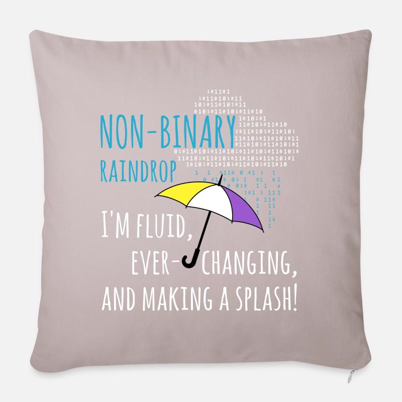 Nicht binäre Regentropfen non-binary PRIDE LGBT - Sofakissen mit Füllung 45 x 45 cm - helles Taupe