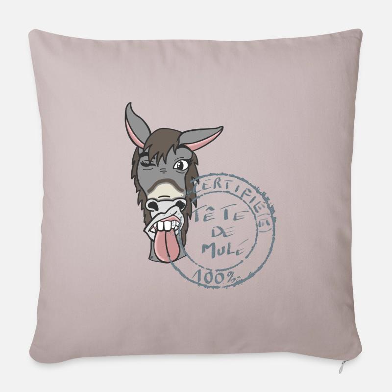 Tête de mule - Coussin et housse de 45 x 45 cm - taupe clair