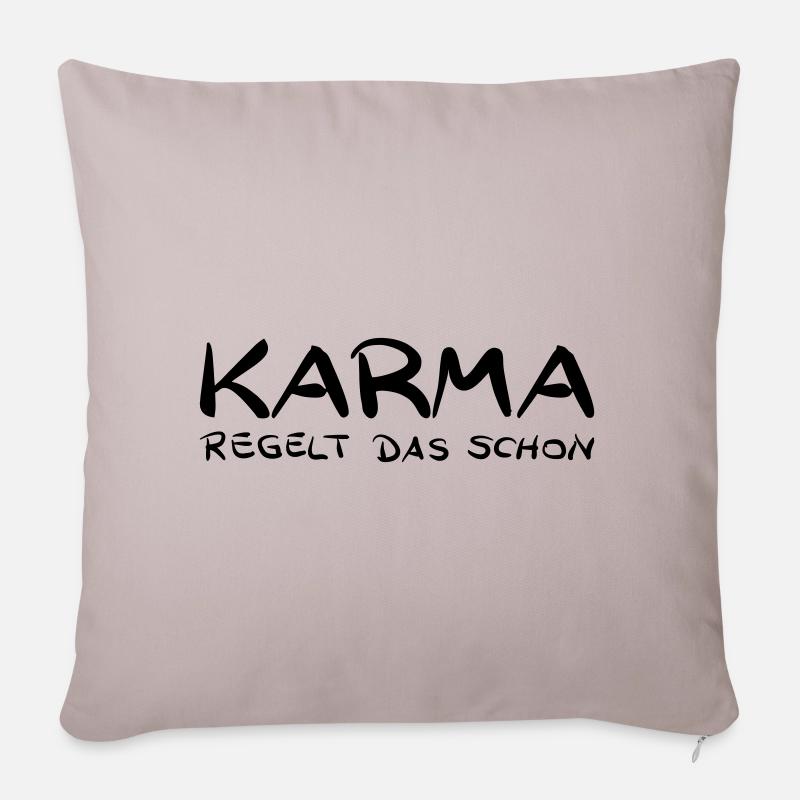 Karma regelt das schon - Sofakissen mit Füllung 45 x 45 cm - helles Taupe