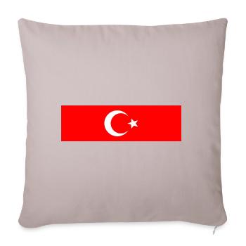 Turkey - Turkish flag - Sofa pillow with filling 45cm x 45cm - light taupe - Front