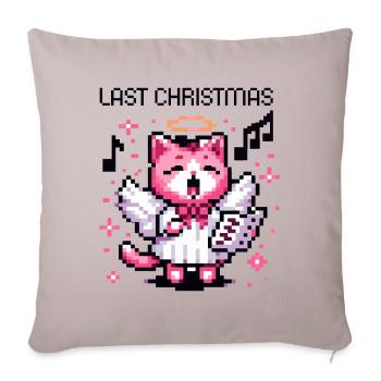 FUNNY LAST CHRISTMAS ANGEL CAT RETRO - Sofa pillow with filling 45cm x 45cm - light taupe - Front