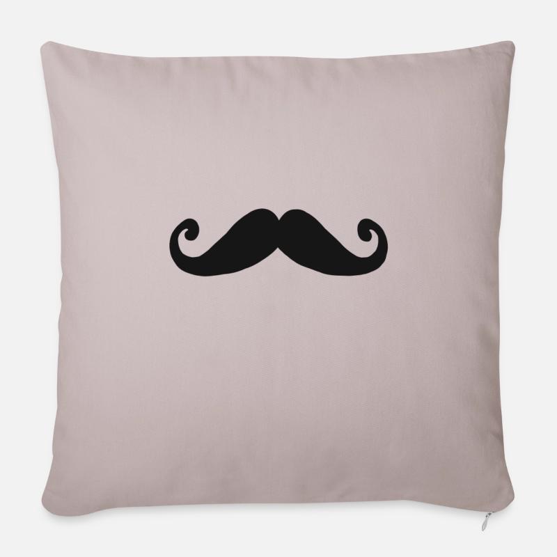 Schnauzer Bart style Schnurrbart Geschenk beard - Sofakissen mit Füllung 45 x 45 cm - helles Taupe