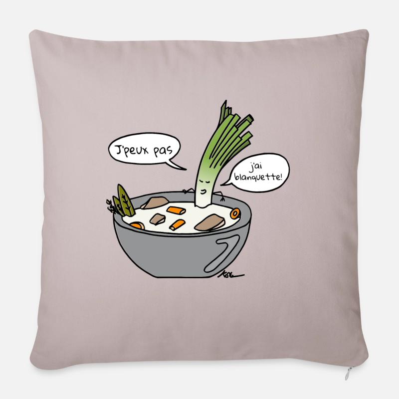 J'peux pas j'ai blanquette ! - Coussin et housse de 45 x 45 cm - taupe clair
