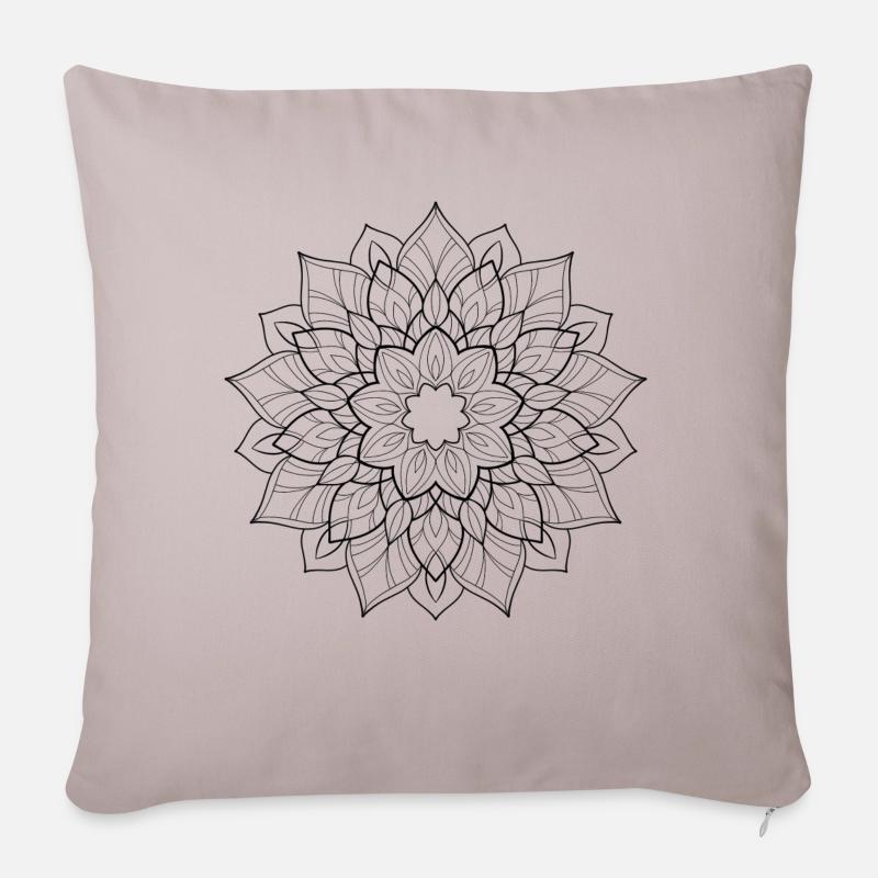 Mandala Design - Sofakissen mit Füllung 45 x 45 cm - helles Taupe