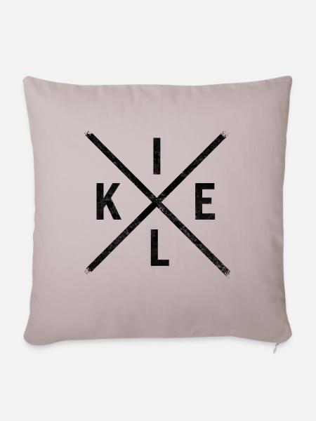 Kiel Kreuz Design - Sofakissen mit Füllung 45 x 45 cm - helles Taupe