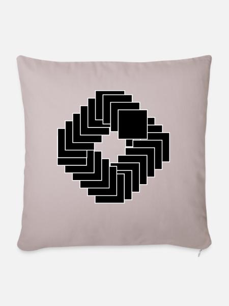 Schwarze Quadrate Komposition Design - Sofakissen mit Füllung 45 x 45 cm - helles Taupe