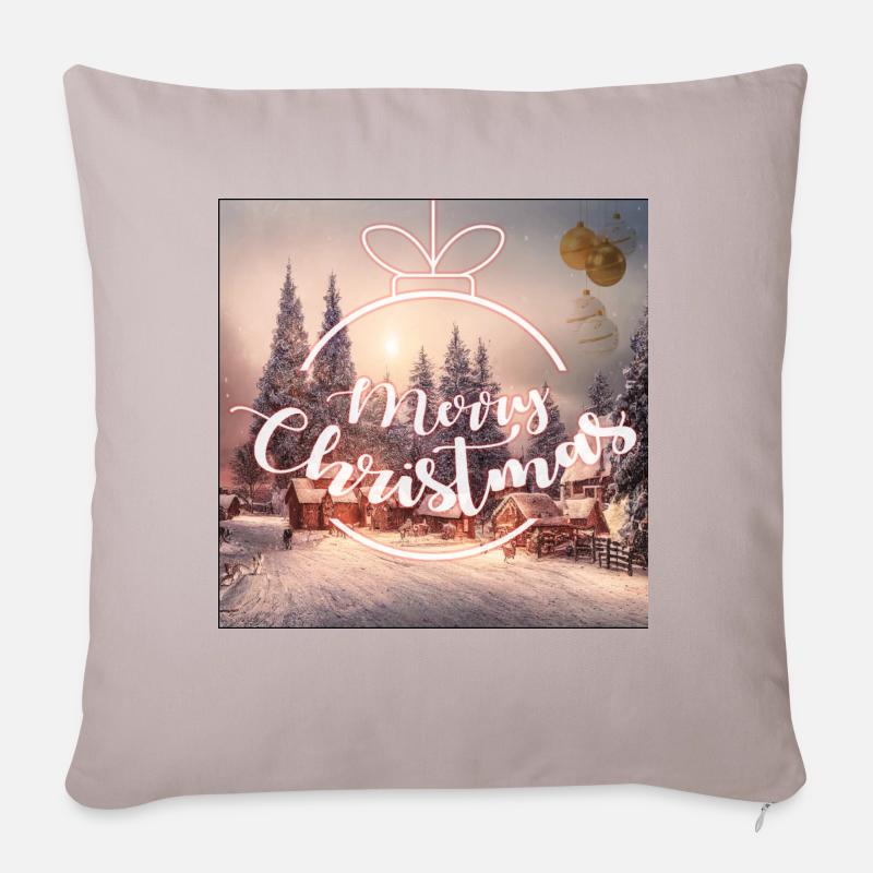 christmas noel - Coussin et housse de 45 x 45 cm - taupe clair