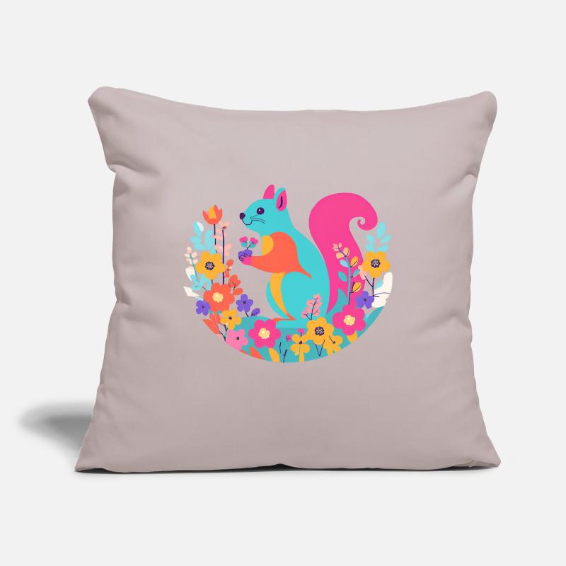 Multi Colored Squirrel Sofa pillow with filling 45cm x 45cm