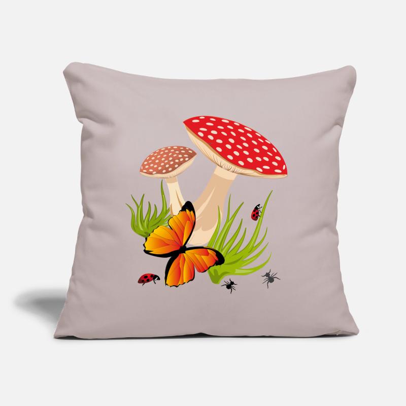 Toadstools, Butterfly Sofa pillow with filling 45cm x 45cm