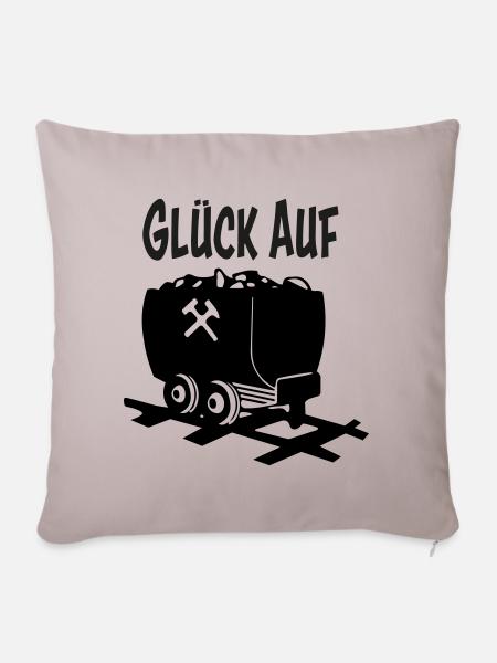 Glück auf - Sofakissen mit Füllung 45 x 45 cm - helles Taupe