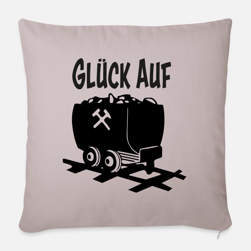 Glück auf - Sofakissen mit Füllung 45 x 45 cm - helles Taupe