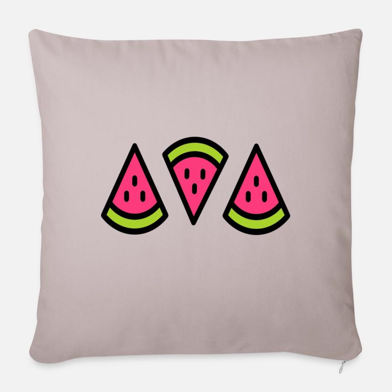pastèque douce fruit de l'été - Coussin et housse de 45 x 45 cm - taupe clair
