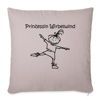 Prinzessin Wirbelwind - Sofakissen mit Füllung 45 x 45 cm - helles Taupe - Vorne