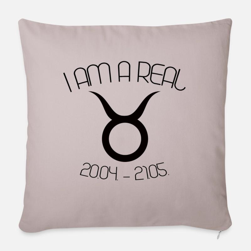 TAURUS ZODIAC - Coussin et housse de 45 x 45 cm - taupe clair