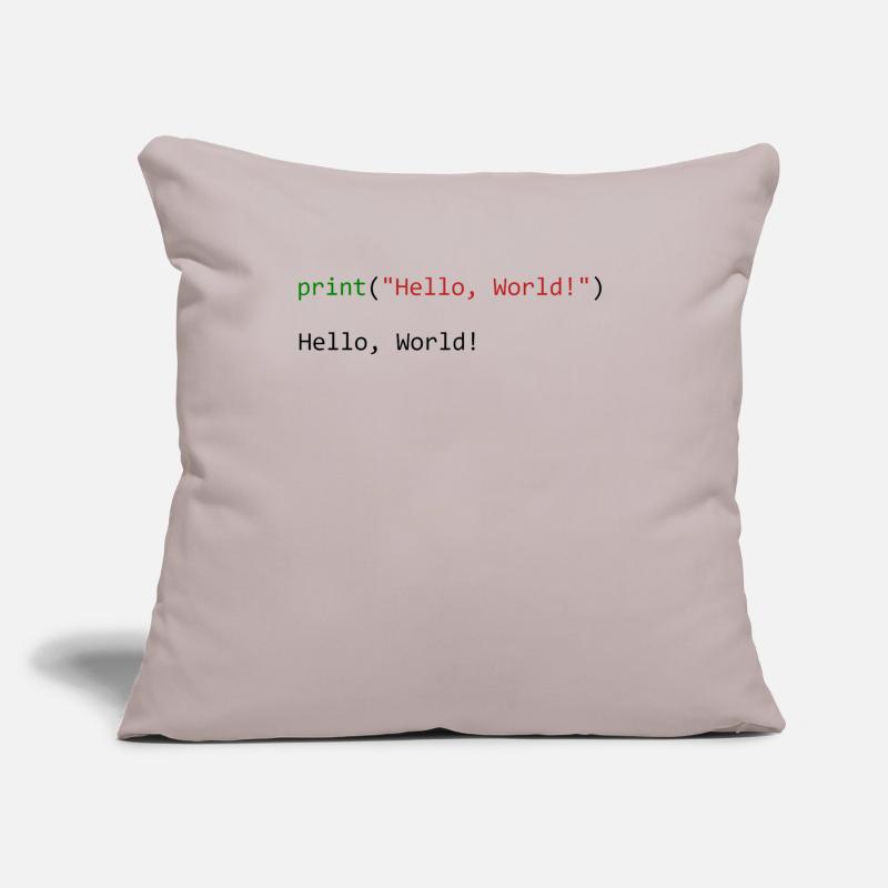 Hello World lustiges Geschenk Python Programmierer Sofakissen mit Füllung 45 x 45 cm