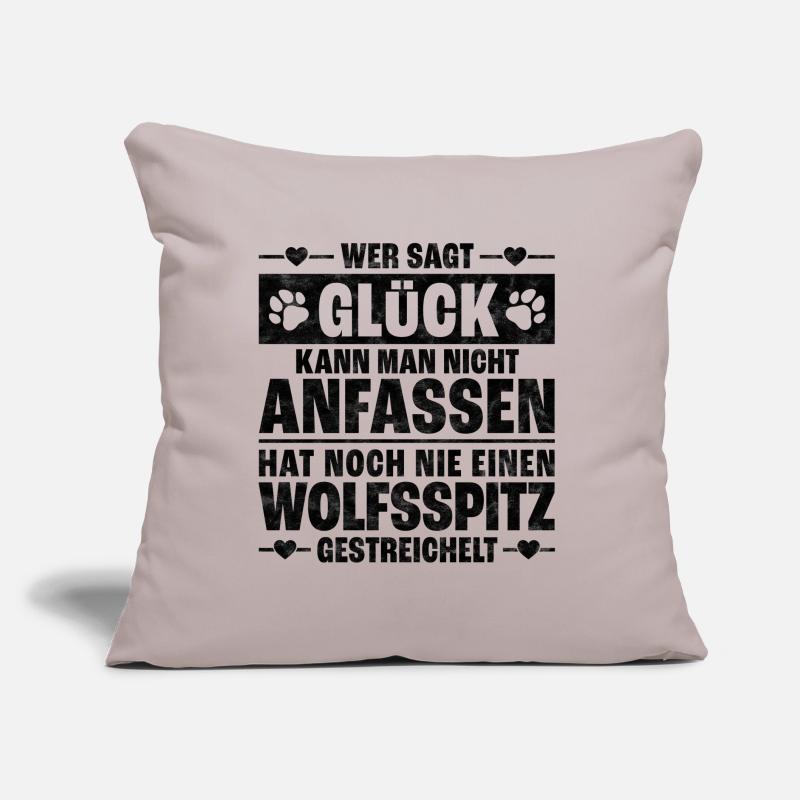 Wolfsspitz Schutzengel deutscher Spitz Spruch Sofakissen mit Füllung 45 x 45 cm