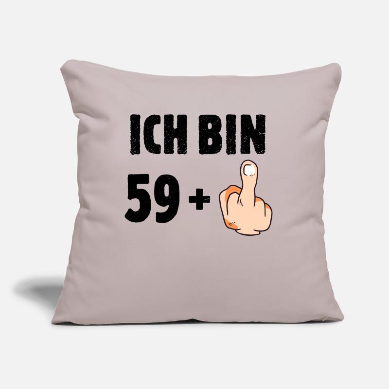 Ich bin 59 plus eins Sofakissen mit Füllung 45 x 45 cm