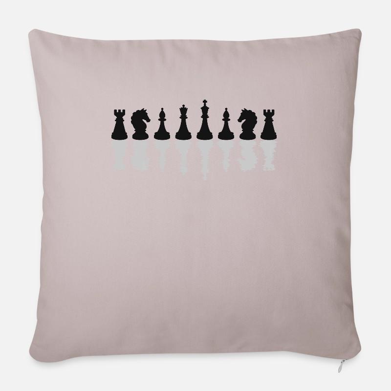 Échecs d’échecs jeu d’échecs - Coussin et housse de 45 x 45 cm - taupe clair