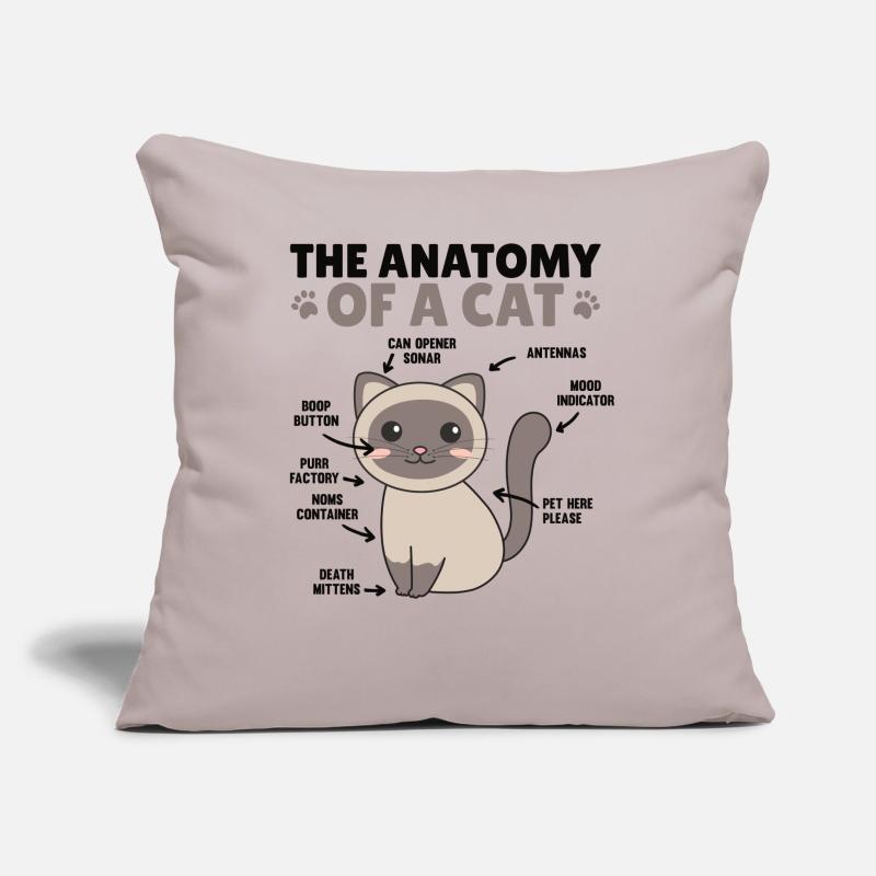 l’anatomie d’un chat explication d’un chat Coussin et housse de 45 x 45 cm