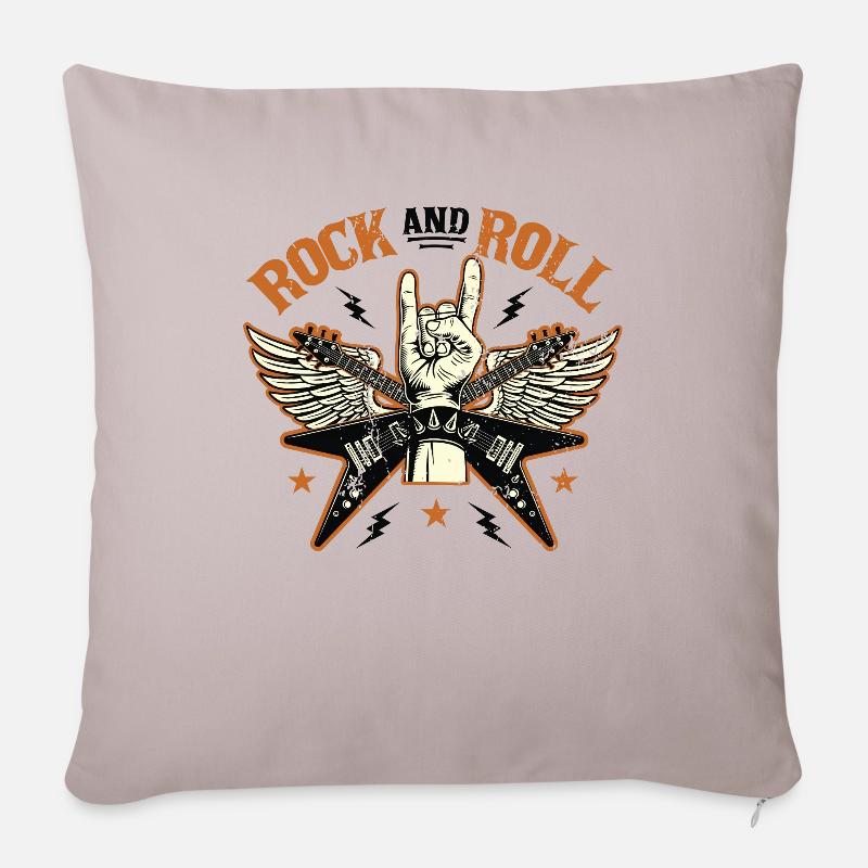 Rock’n’Roll - Coussin et housse de 45 x 45 cm - taupe clair