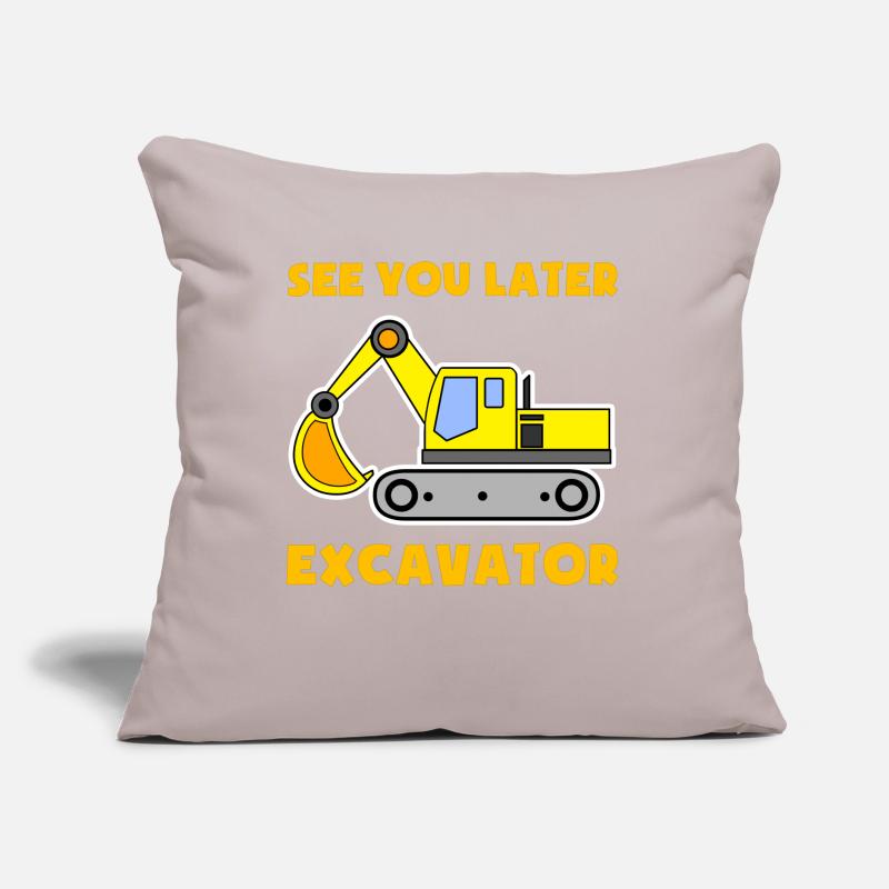 Excavator Construction Site Construction Worker Construction Later I Gift Sofa pillow with filling 45cm x 45cm